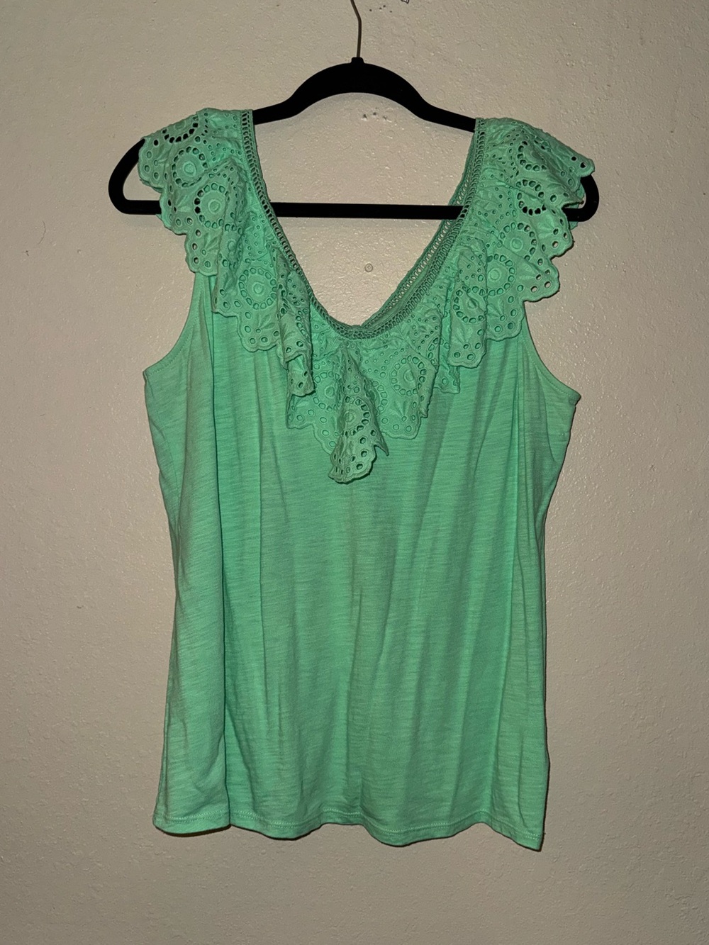 LAST CHANCE Lilly Pulitzer Mint Green Eyelet Ruffle Tank Top
